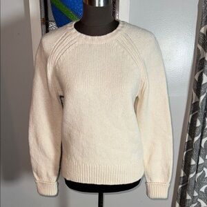 Alex Mill Greta Wool Blend Crew Neck Sweater Cream SZ M